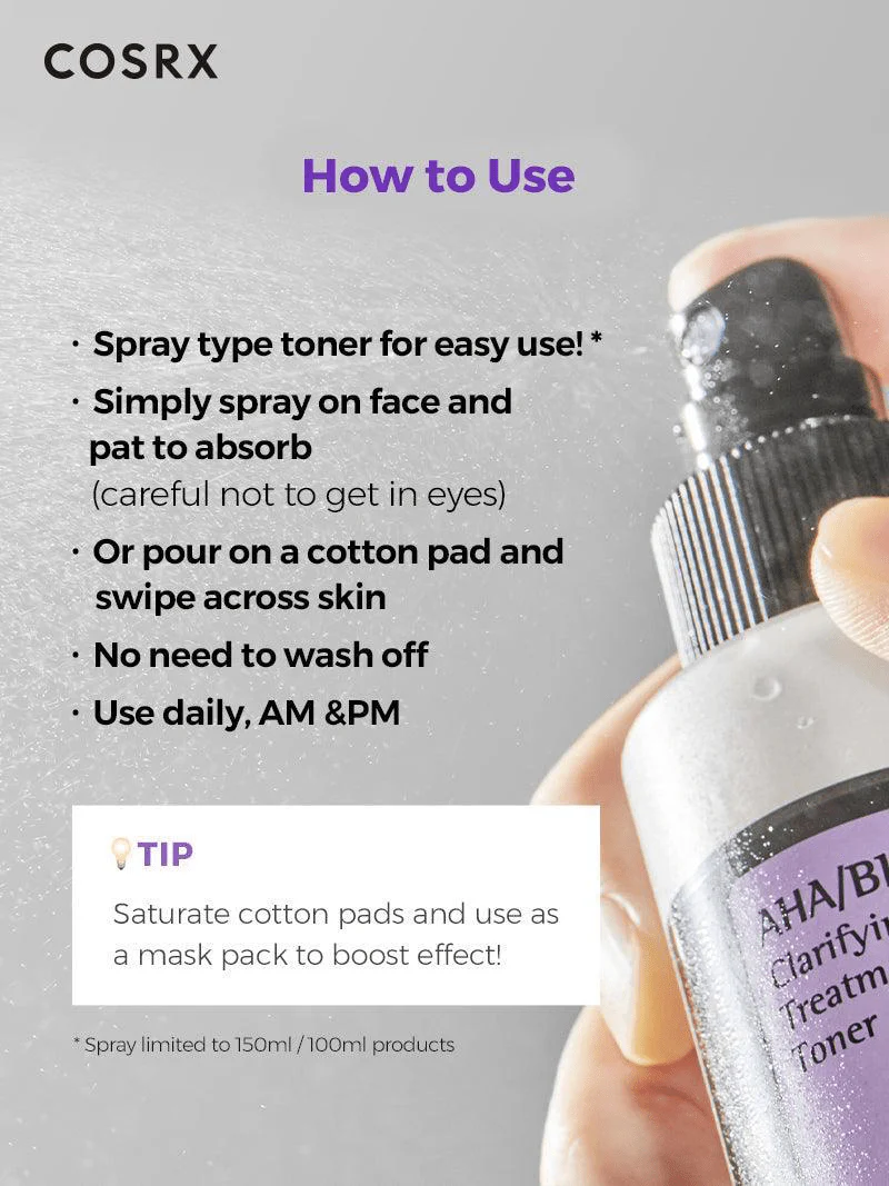 Cosrx AHA / BHA Clarifying Treatment Toner 150ml تونر كوسركس AHA / BHA المنقي للعلاج - Image 5